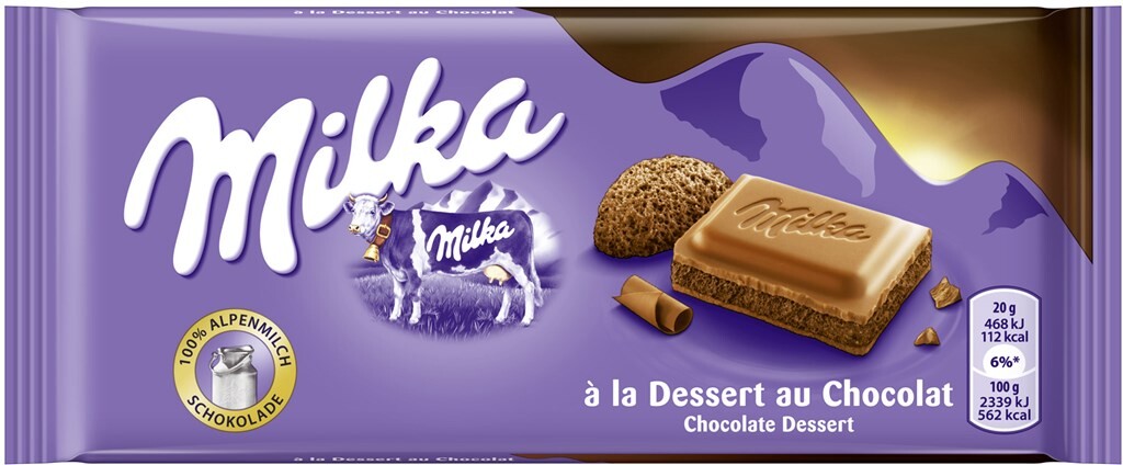 22 100g Ta Milka Dessert au Chocolat 