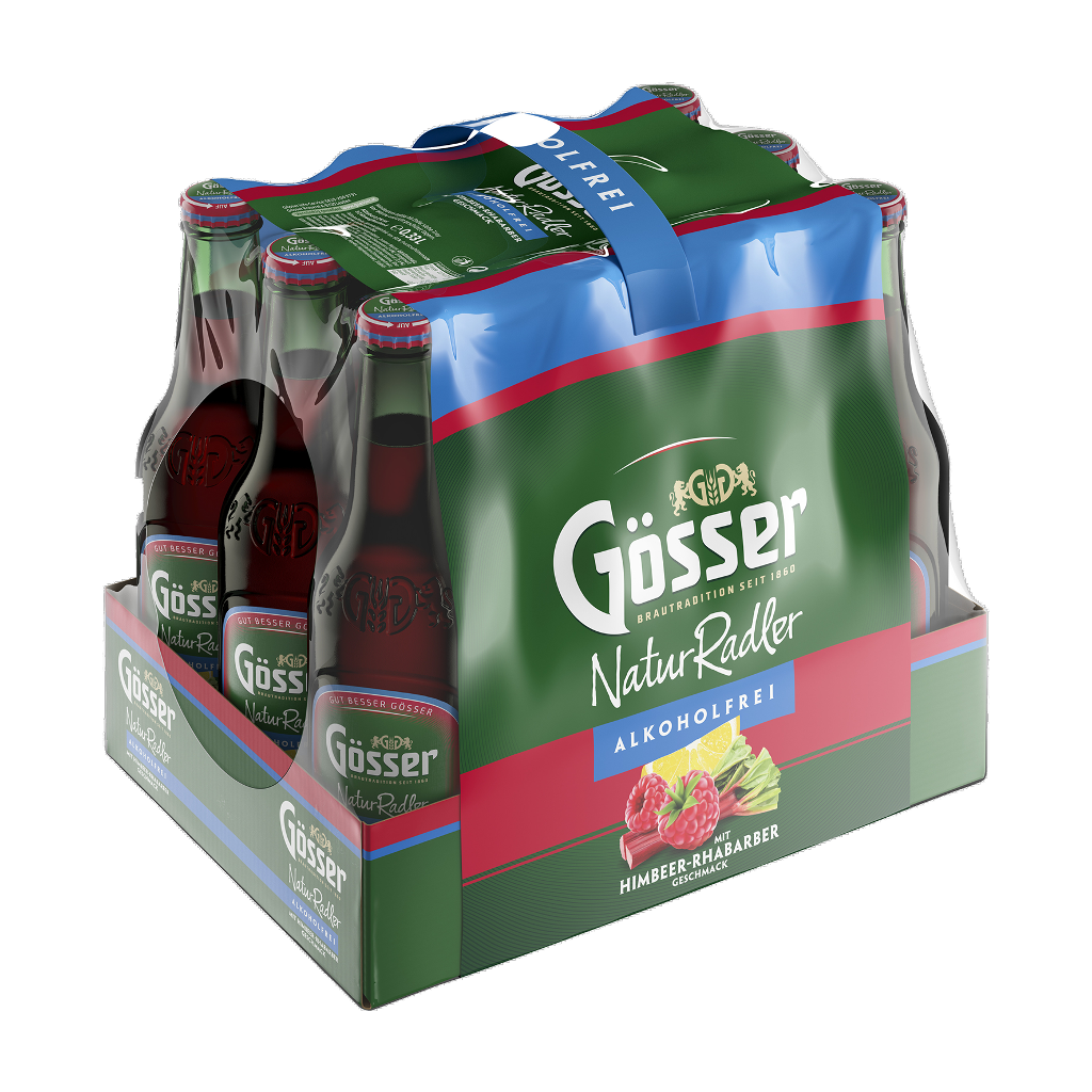 12 0.33l Fl Gösser Naturradler Himbeer Rhabarber 0,0% 
