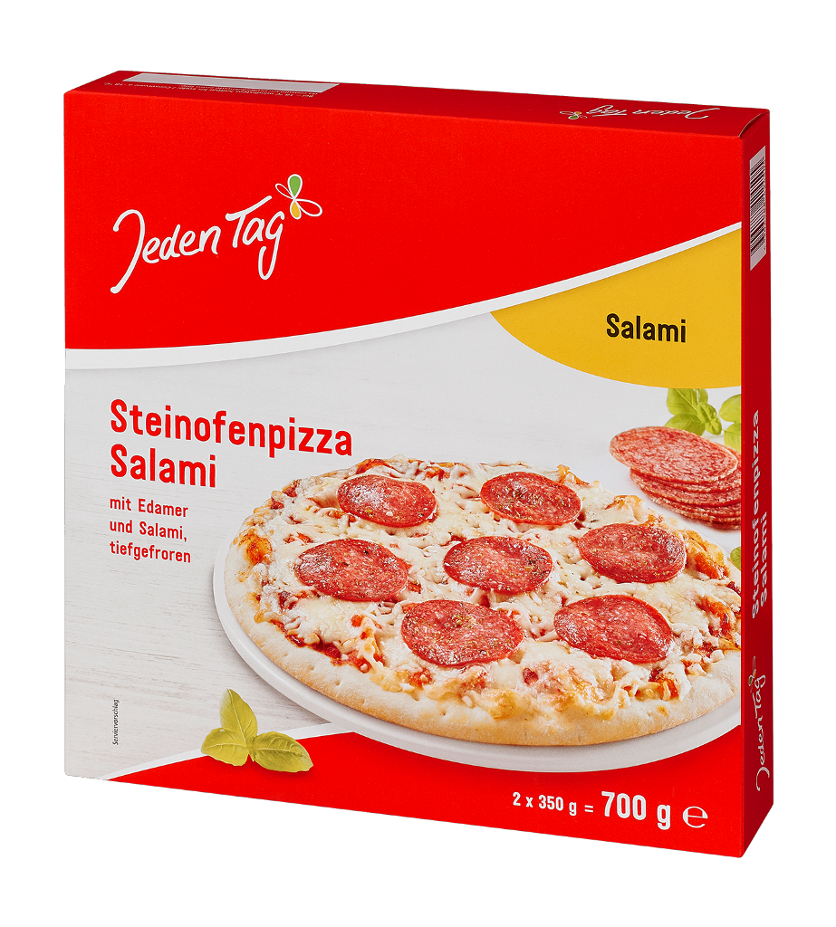 4 2erPg TKK Jeden Tag Steinofen Pizza Salami 